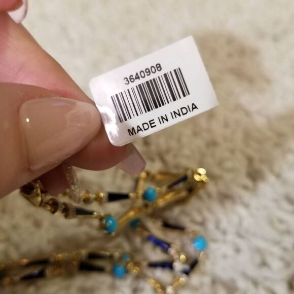 NWT Sleeping Beauty Gold Plate .925 Silver Necklace - Picture 6 of 10